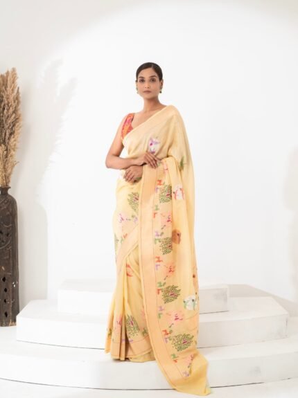 Iravati (Elegant Pichwai Inspired Soft Tissue Saree)