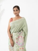 Jahnavi (Soft Drape Katan Floral Boota Saree) - Image 4