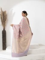 Vibha (Bluish Grey Meenakari Allover Mushru Saree) - Image 3