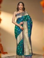 Usha (Two-Tone Katan Silk Kadwa Boota Saree)