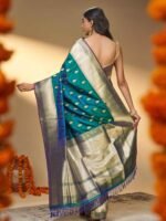 Usha (Two-Tone Katan Silk Kadwa Boota Saree) - Image 2