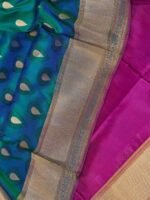 Usha (Two-Tone Katan Silk Kadwa Boota Saree) - Image 4