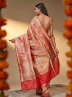 Vaibhavi (Red Brocade Bridal Meenakari Border Saree) - Image 2