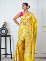 Pavitra (Yellow Meena Gulab Jangla Saree) - Image 2