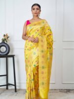 Pavitra (Yellow Meena Gulab Jangla Saree)