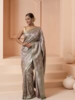 Bhavani (Elegant Jamawar Woven Mushru Saree) - Image 2