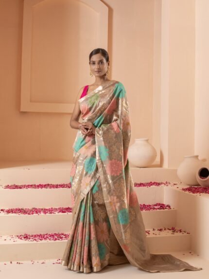 Farisha (Elegant Lightweight Upada Banarasi Saree)