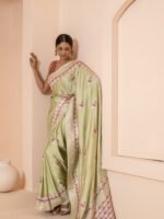Ekta (Pista Green Meenakari Silk Saree) - Image 2