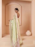 Ekta (Pista Green Meenakari Silk Saree) - Image 4