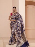 Indira (Midnight Bloom Katan Silk Saree)