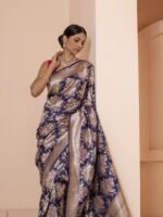 Indira (Midnight Bloom Katan Silk Saree) - Image 3