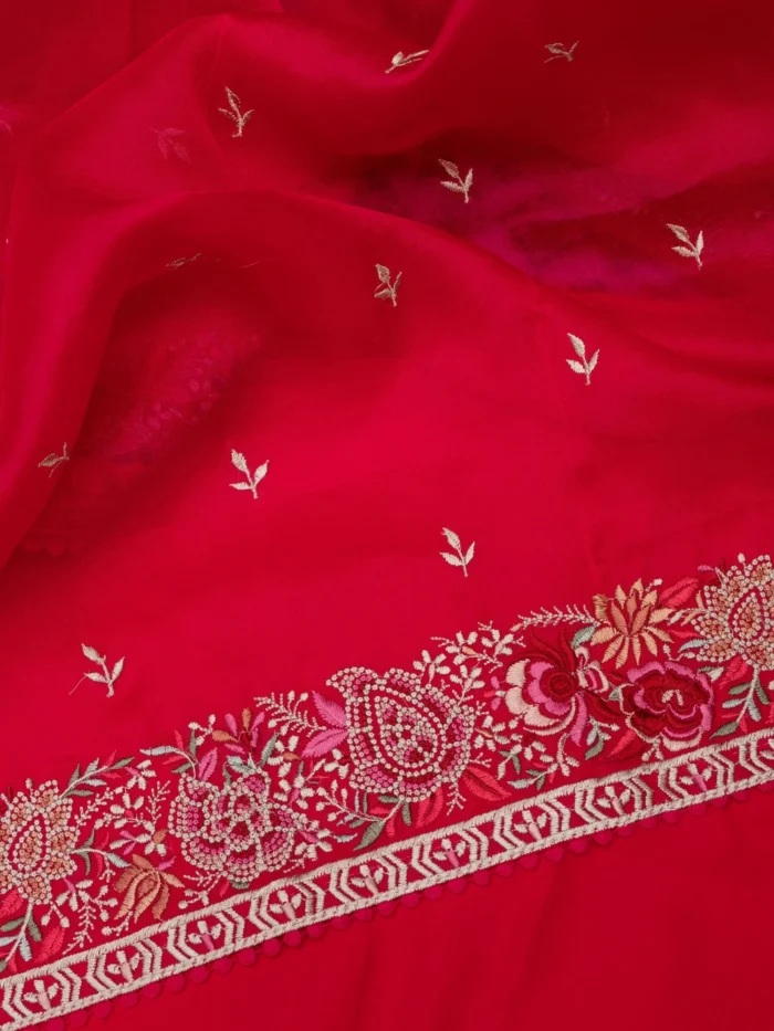 Parvati (Organza Embroided Pink Suit Set) - Image 1