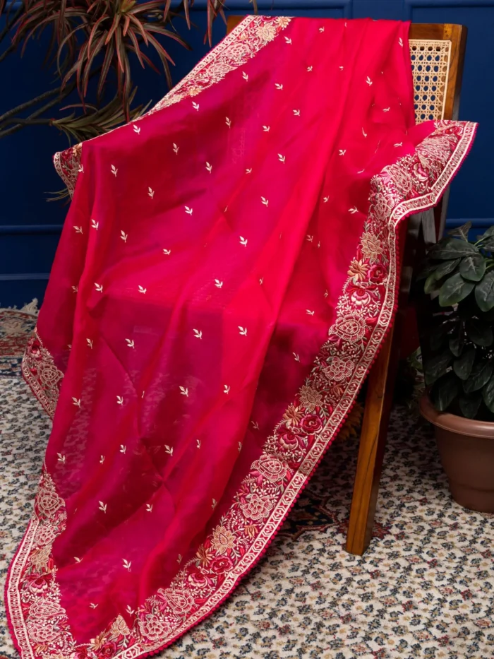 Parvati (Organza Embroided Pink Suit Set) - Image 2