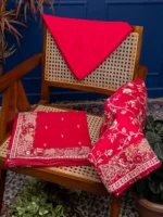 Parvati (Organza Embroided Pink Suit Set) - Image 3