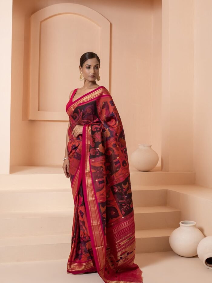 Vasundhara (Paithani Kalamkari Handloom Saree) - Image 3