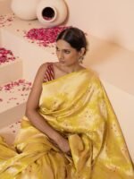 Yamuna (Neon Green Meenakari Boota Saree) - Image 4