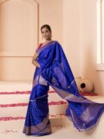 Gomati (Royal Ink Blue Kadwa Banarasi Saree) - Image 2