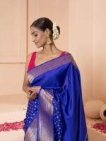 Gomati (Royal Ink Blue Kadwa Banarasi Saree) - Image 4