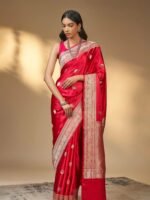 Bhagirathi (Chilli Red Kadwa Mushru Saree) - Image 3